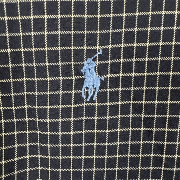Ralph Lauren Classic Fit Men's Button Down Navy White Windowpane Size Large - Picture 2 of 11
